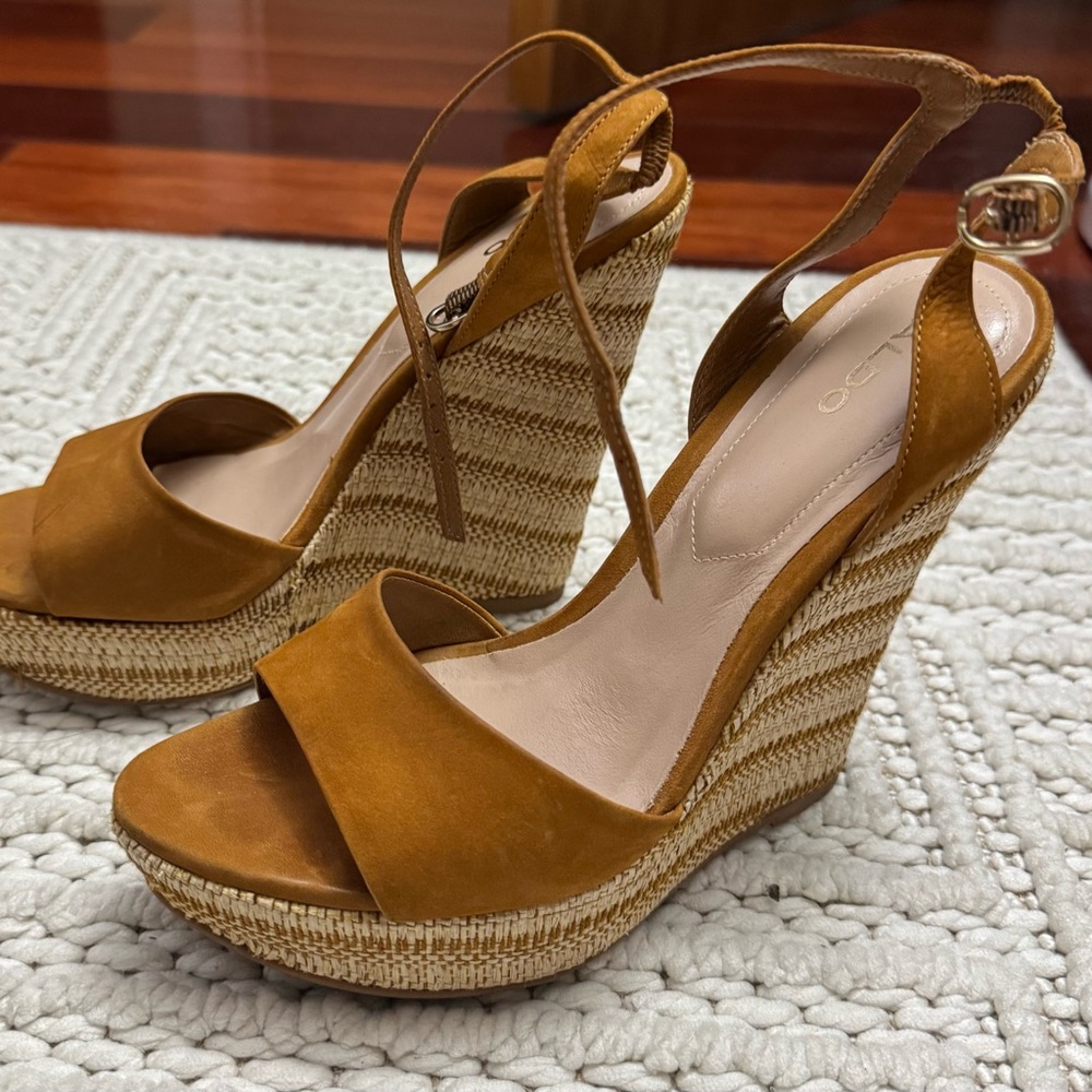 Aldo Brown Wedge Sandals